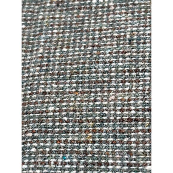 Tweed Fabric Remnant 11"x37" Plaid Wool Multi-Color Rug Making Material - Picture 1 of 3